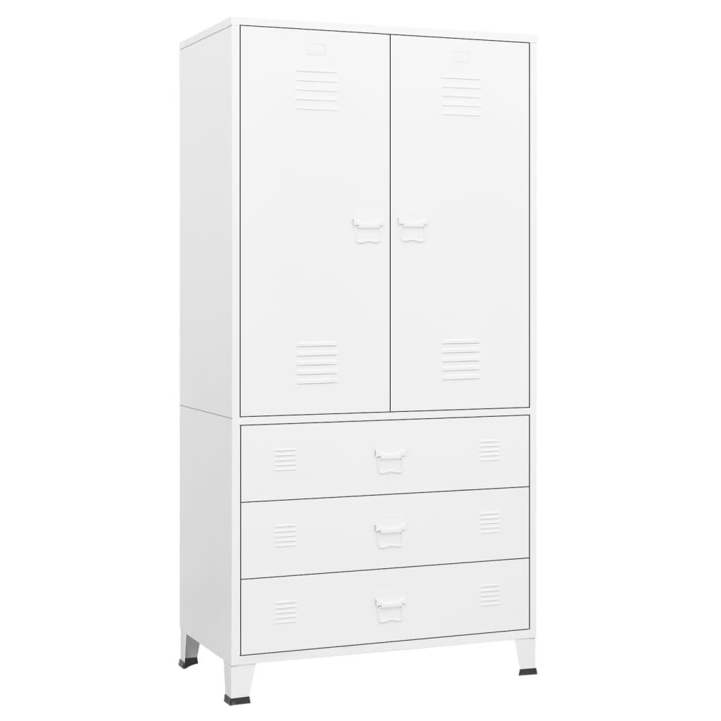 Industrial Wardrobe White 35.4"x19.7"x70.9" Metal at Set Shop and Smile