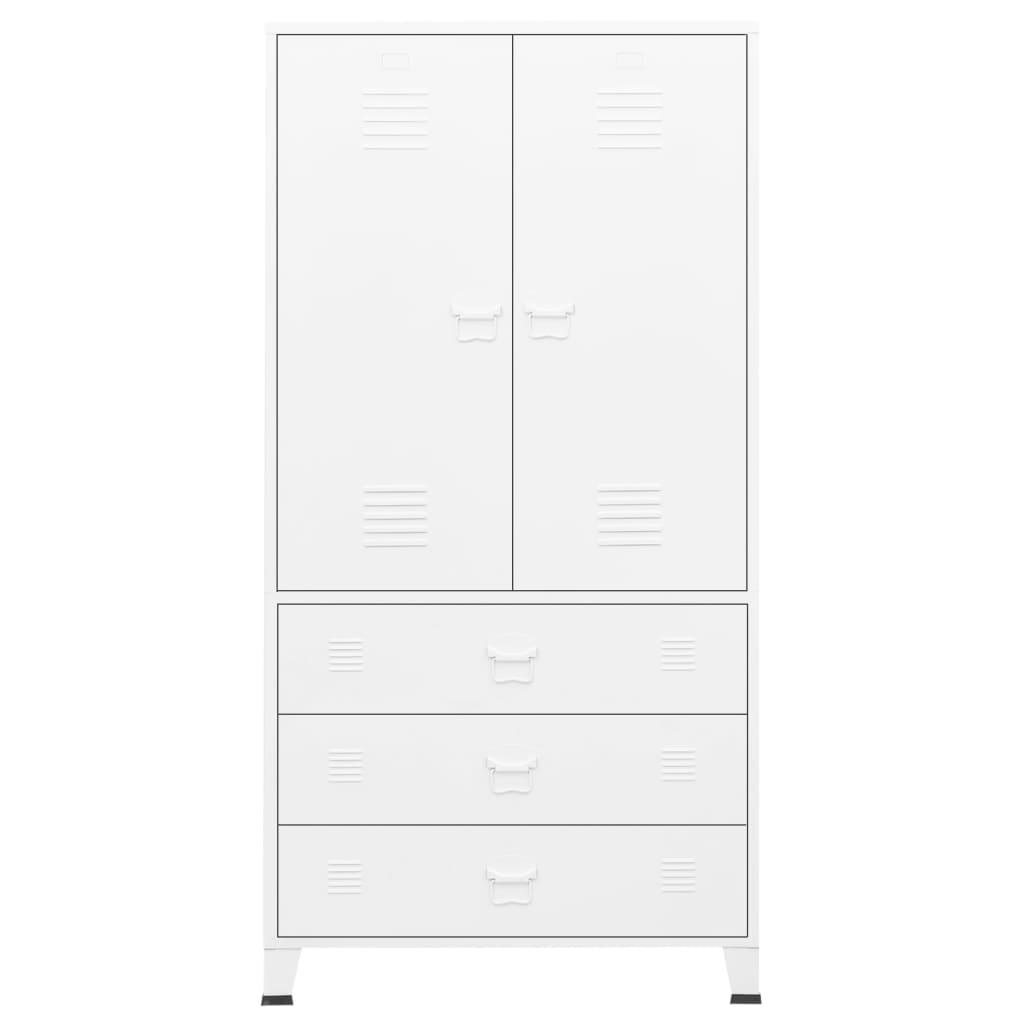 Industrial Wardrobe White 35.4"x19.7"x70.9" Metal at Set Shop and Smile