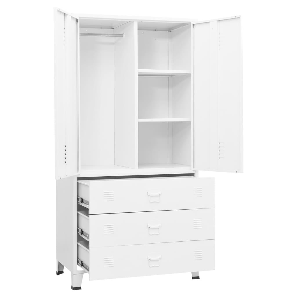 Industrial Wardrobe White 35.4"x19.7"x70.9" Metal at Set Shop and Smile