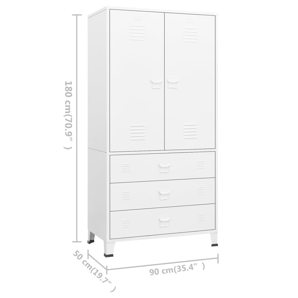 Industrial Wardrobe White 35.4"x19.7"x70.9" Metal at Set Shop and Smile