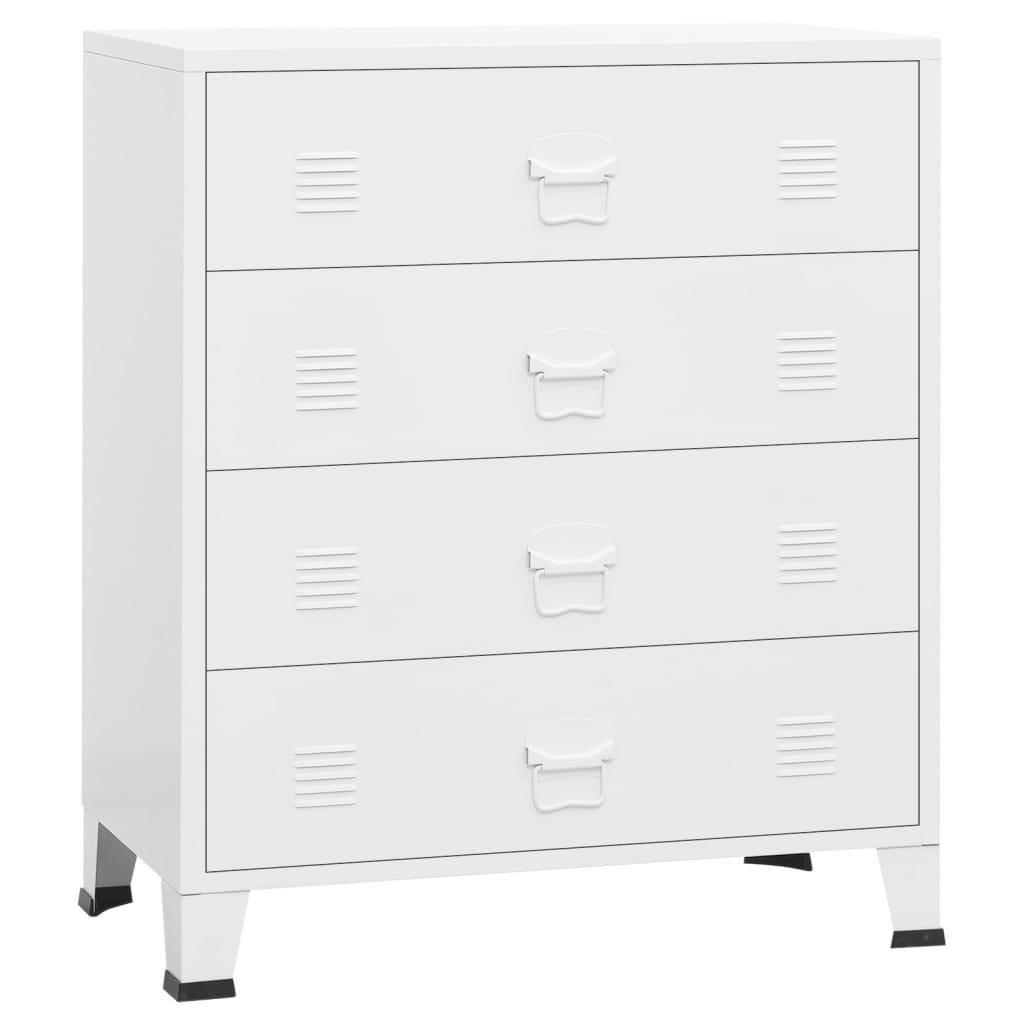 Industrial Drawer Cabinet White 30.7"x15.7"x36.6" Metal at Set Shop and Smile