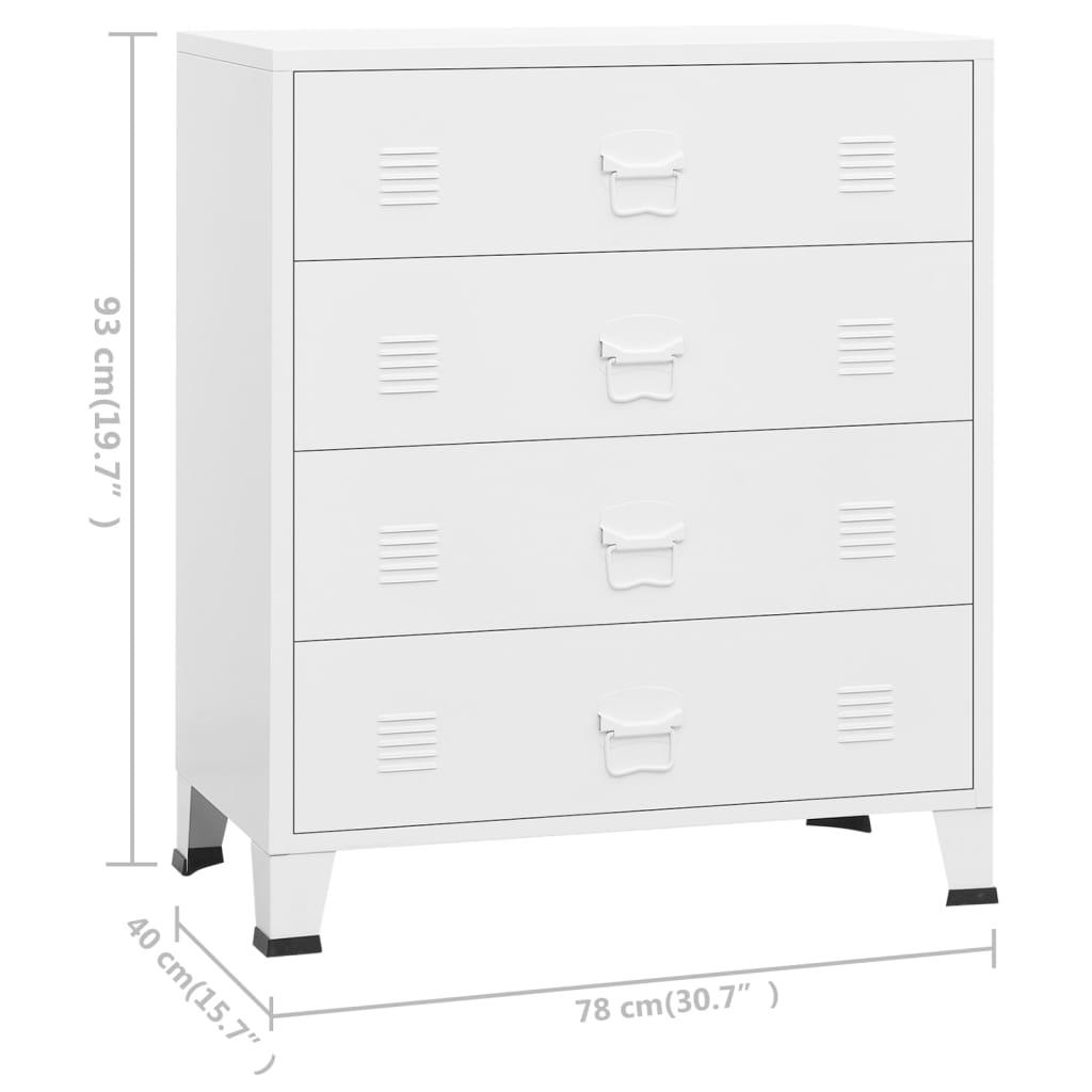 Industrial Drawer Cabinet White 30.7"x15.7"x36.6" Metal at Set Shop and Smile