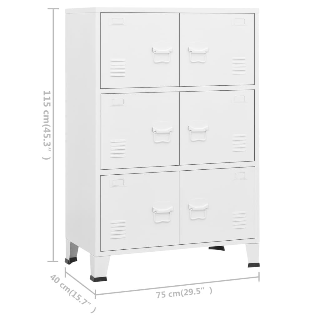 Industrial Storage Chest White 29.5"x15.7"x45.3" Metal at Set Shop and Smile