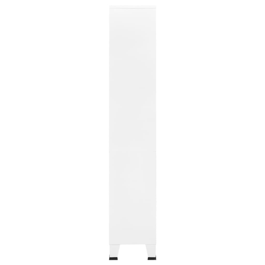 Industrial Bookshelf White 31.5"x12.6"x70.9" Steel at Set Shop and Smile