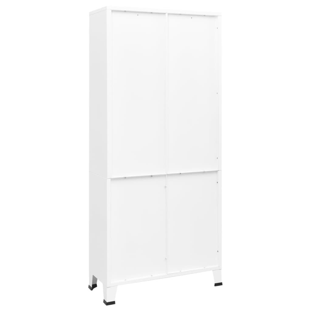 Industrial Bookshelf White 31.5"x12.6"x70.9" Steel at Set Shop and Smile