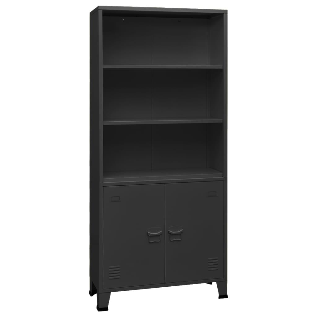 Industrial Bookshelf Anthracite 31.5"x12.6"x70.9" Steel at Set Shop and Smile