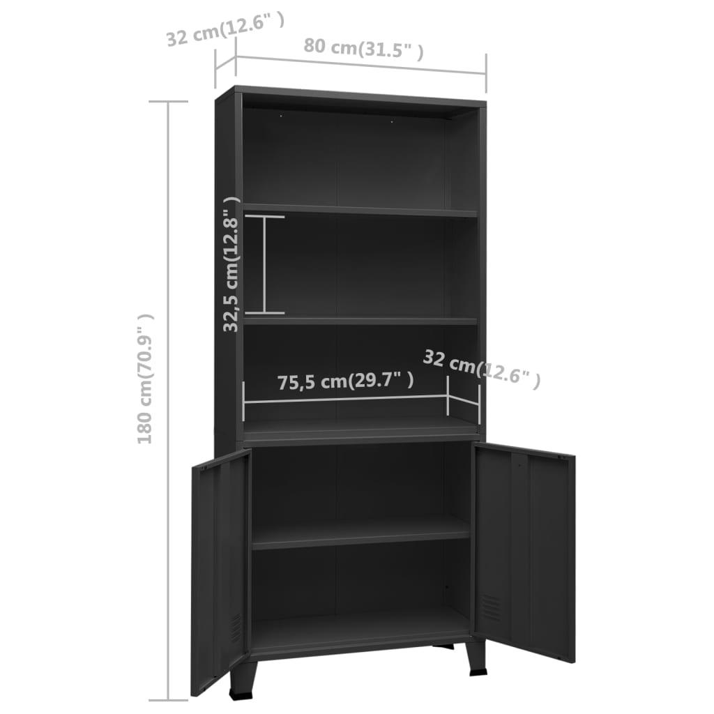 Industrial Bookshelf Anthracite 31.5"x12.6"x70.9" Steel at Set Shop and Smile
