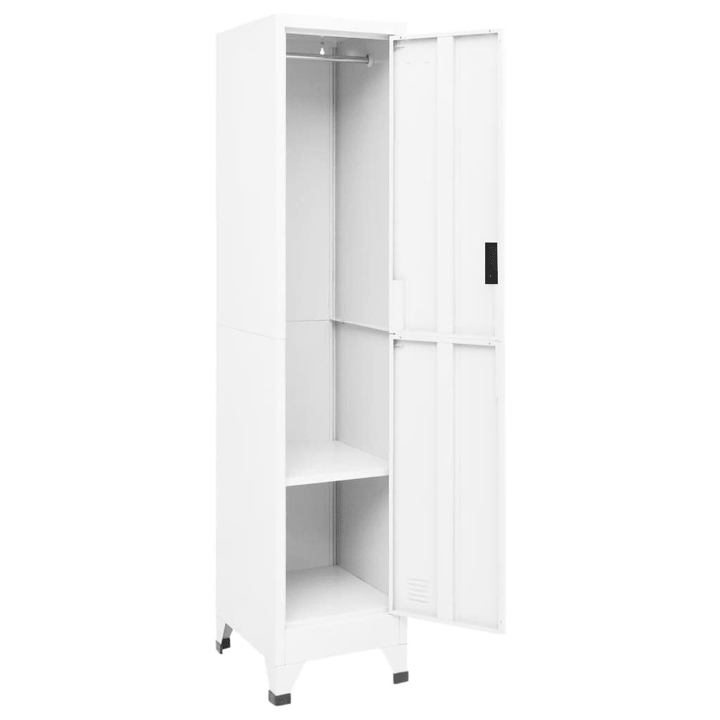 Locker Cabinet White 15"x17.7"x70.9" Steel at Set Shop and Smile