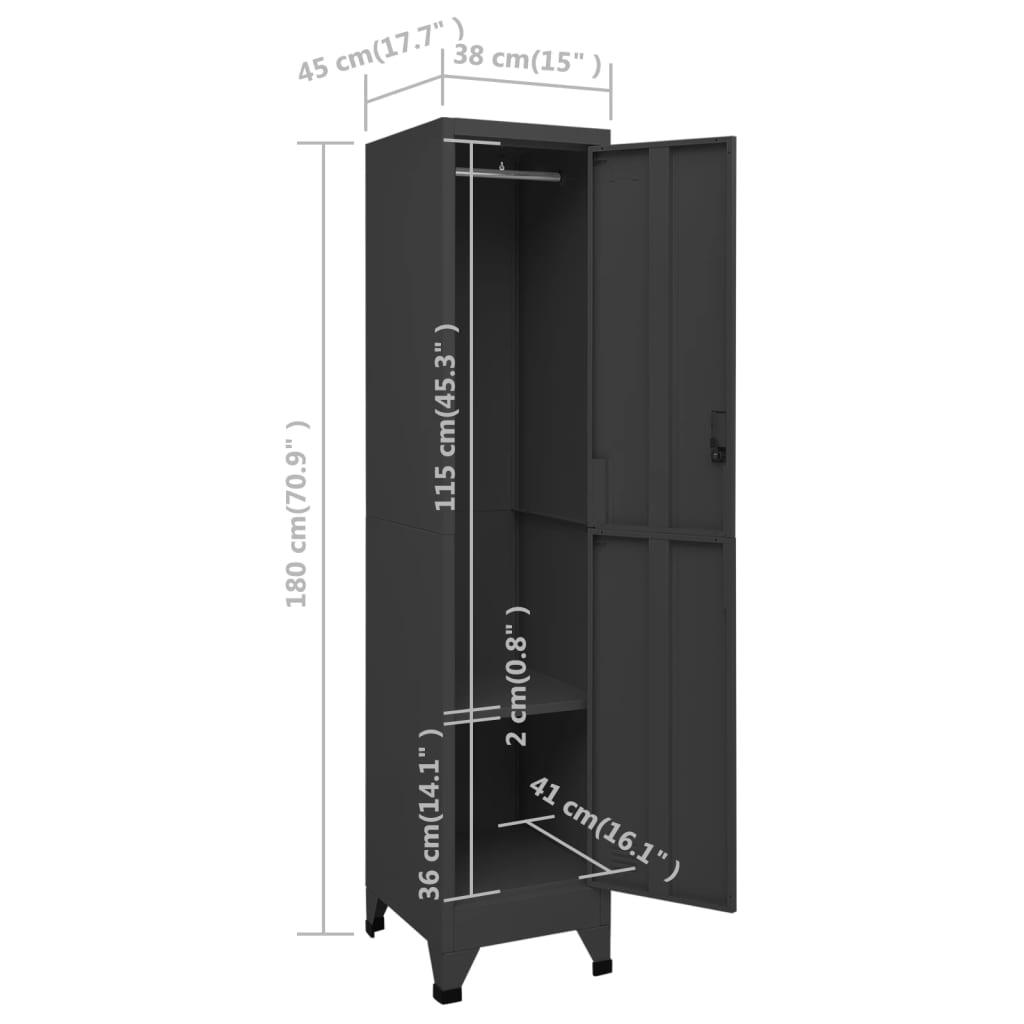 Locker Cabinet Anthracite 15"x17.7"x70.9" Steel at Set Shop and Smile