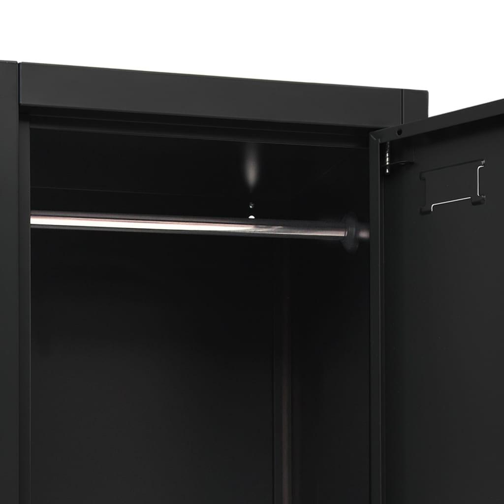 Locker Cabinet Black 15"x17.7"x70.9" Steel at Set Shop and Smile