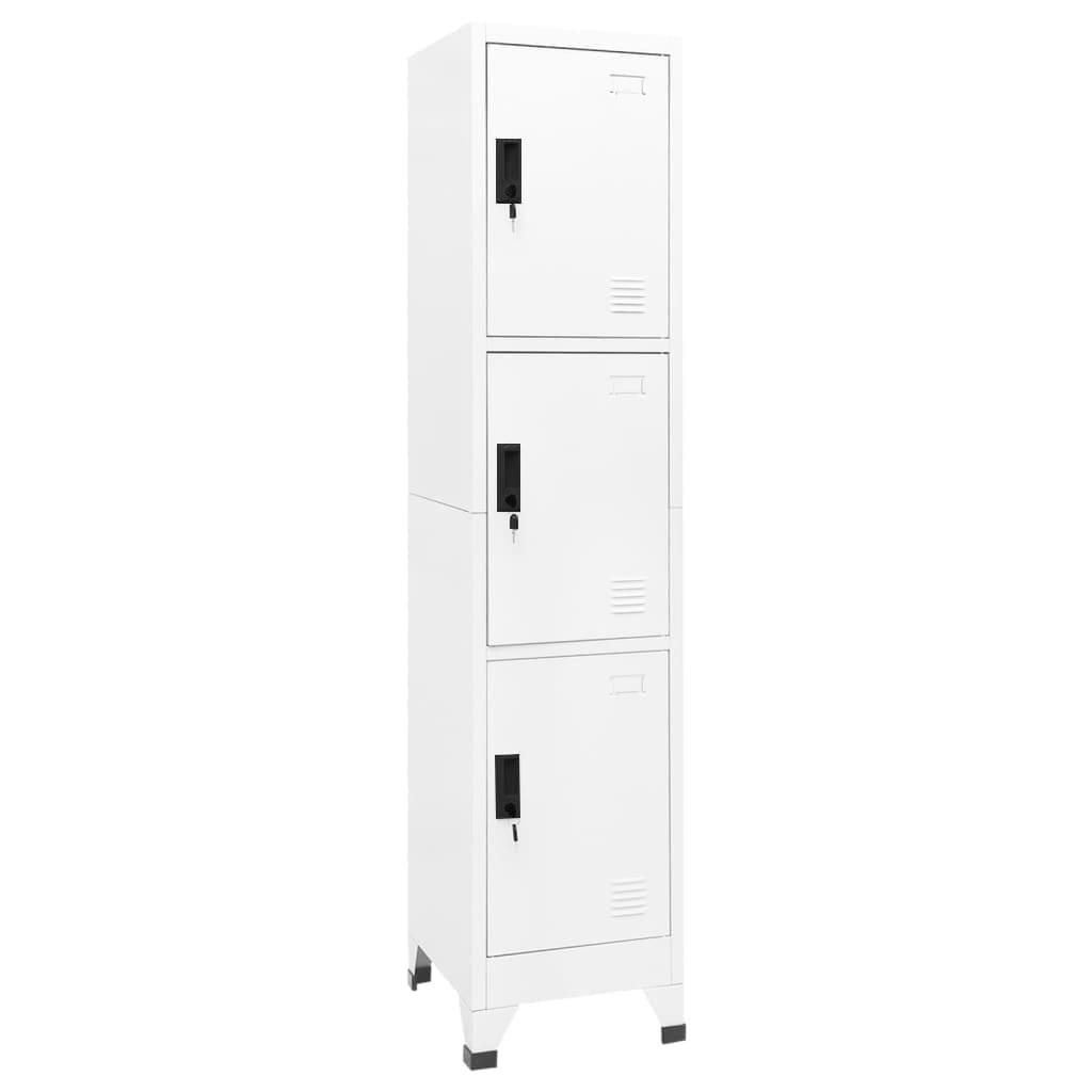 Locker Cabinet White 15"x17.7"x70.9" Steel at Set Shop and Smile