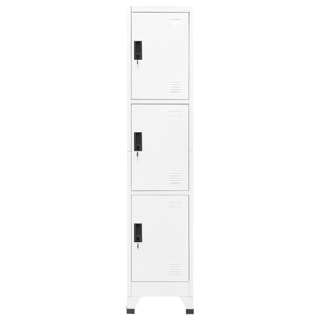 Locker Cabinet White 15"x17.7"x70.9" Steel at Set Shop and Smile