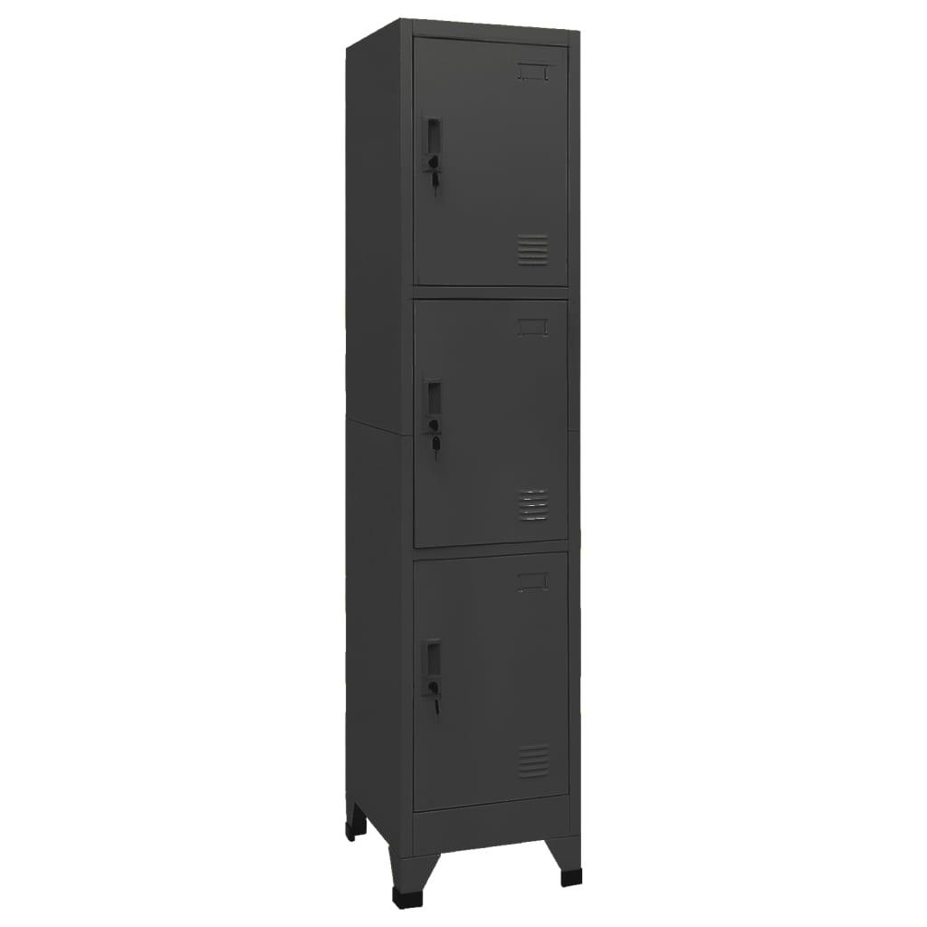 Locker Cabinet Anthracite 15"x17.7"x70.9" Steel at Set Shop and Smile