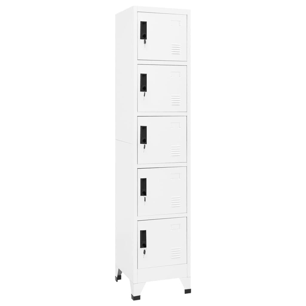 Locker Cabinet White 15"x15.7"x70.9" Steel at Set Shop and Smile