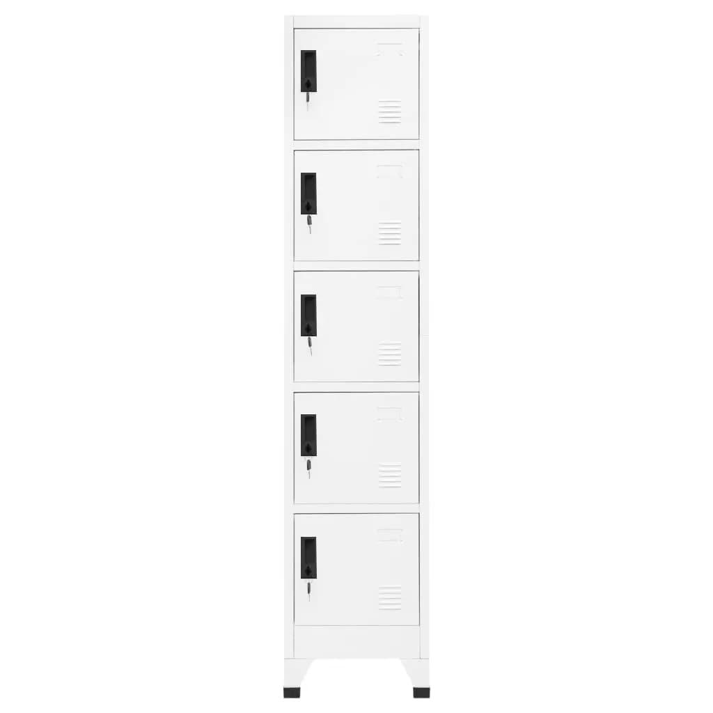 Locker Cabinet White 15"x15.7"x70.9" Steel at Set Shop and Smile