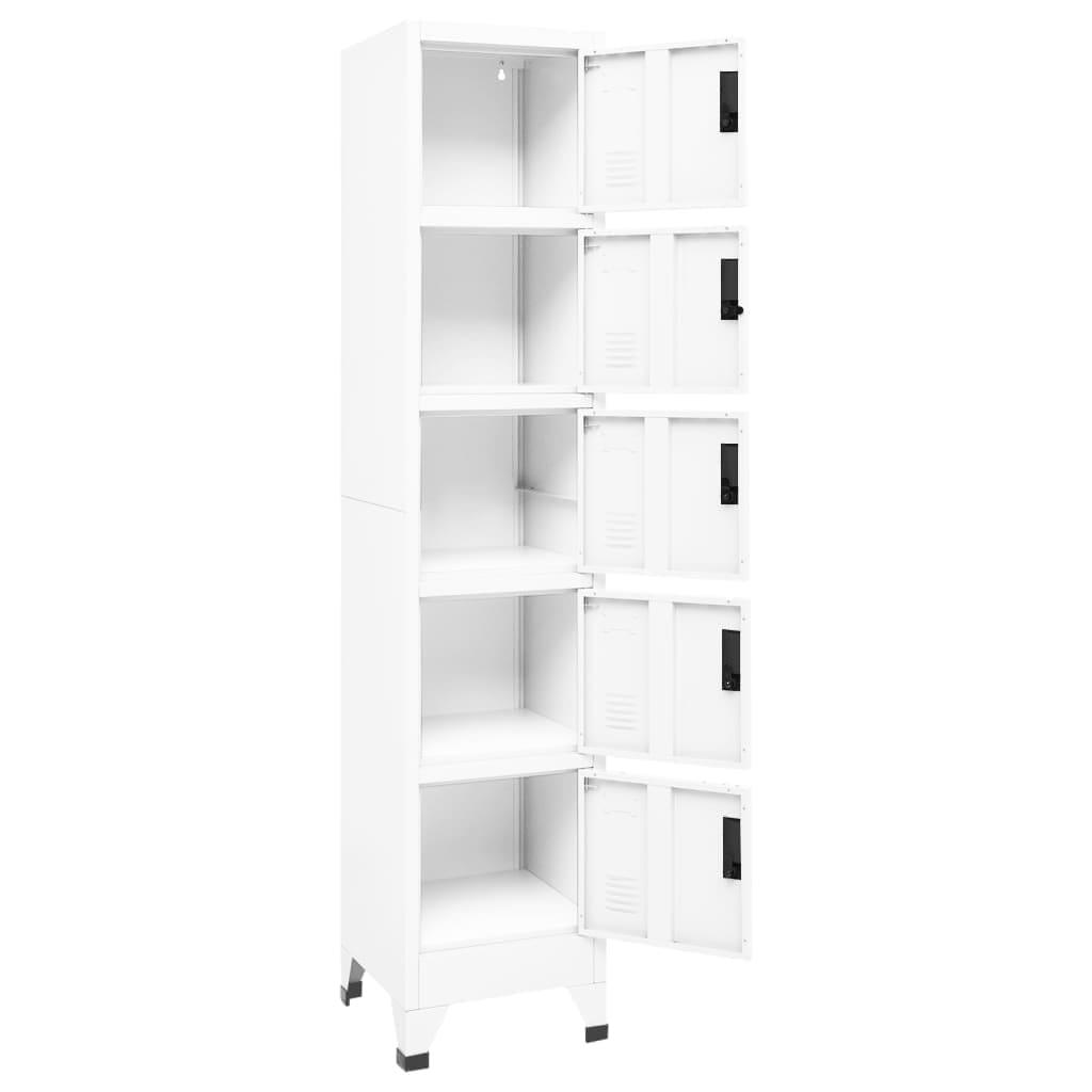 Locker Cabinet White 15"x15.7"x70.9" Steel at Set Shop and Smile