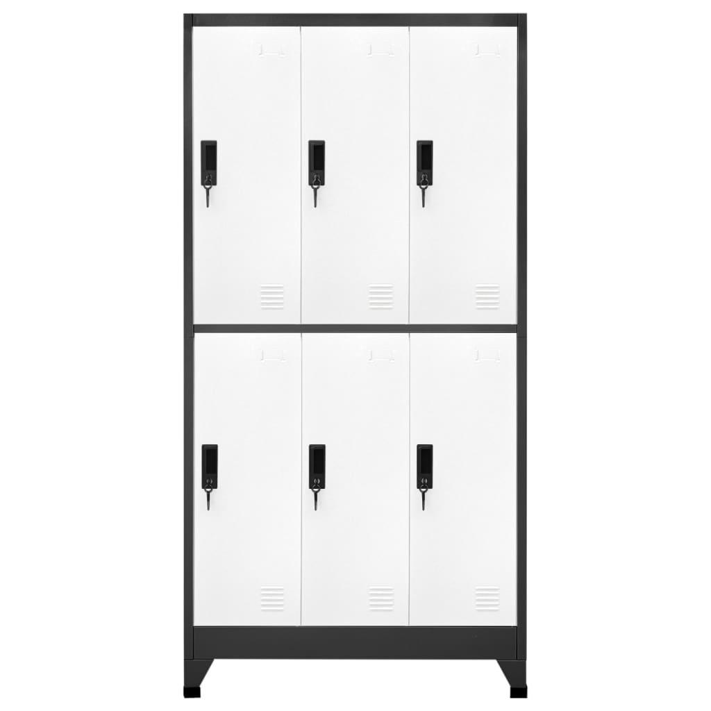 Locker Cabinet Anthracite and White 35.4"x17.7"x70.9" Steel at Set Shop and Smile