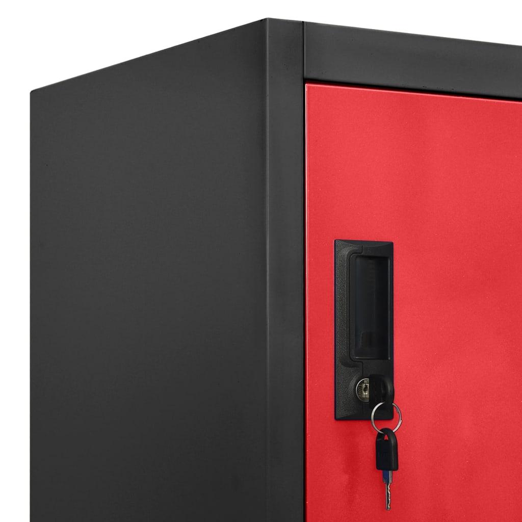 Locker Cabinet Anthracite and Red 35.4"x17.7"x70.9" Steel at Set Shop and Smile