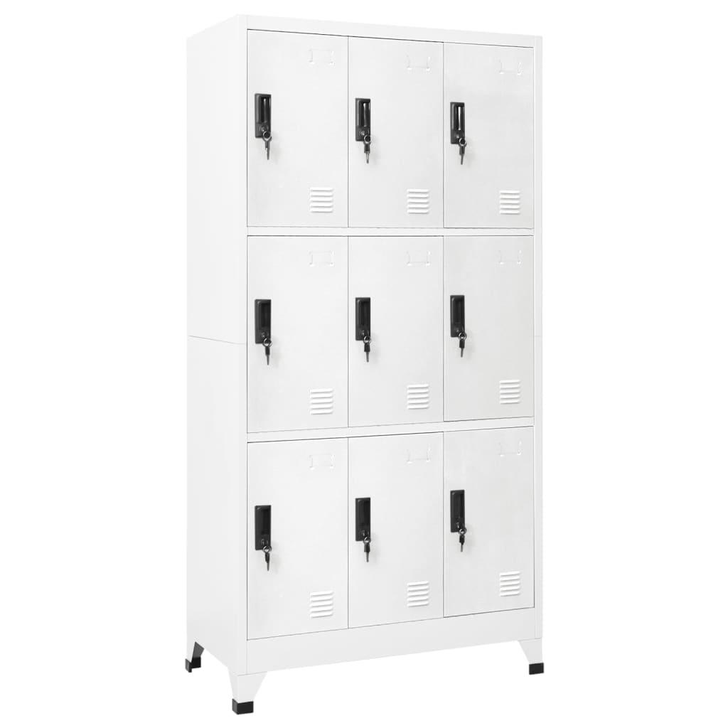 Locker Cabinet White 35.4"x17.7"x70.9" Steel at Set Shop and Smile
