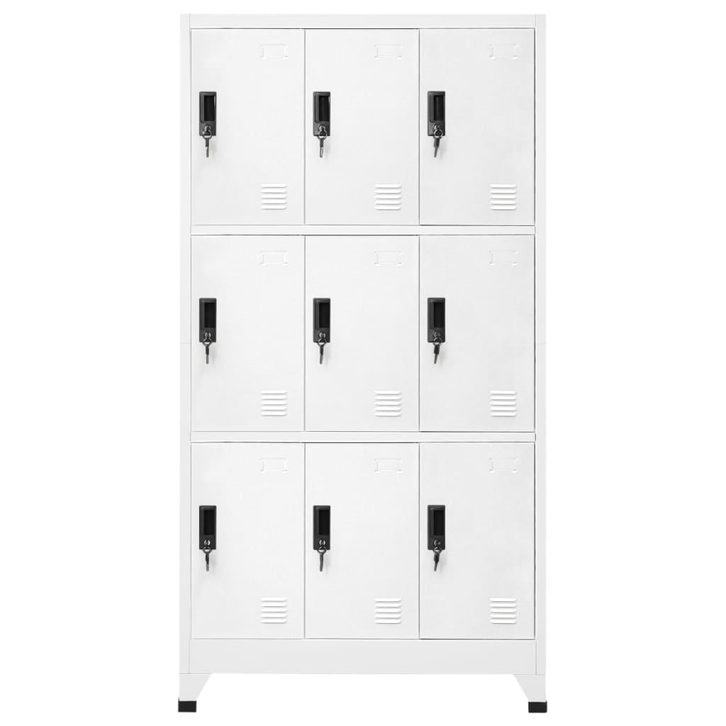 Locker Cabinet White 35.4"x17.7"x70.9" Steel at Set Shop and Smile