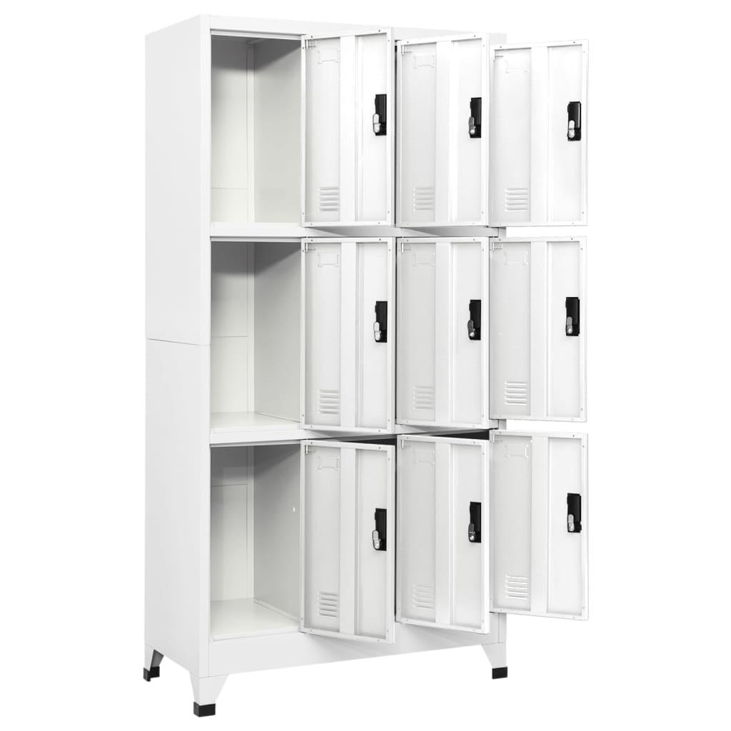 Locker Cabinet White 35.4"x17.7"x70.9" Steel at Set Shop and Smile