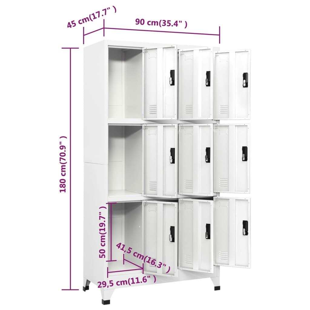 Locker Cabinet White 35.4"x17.7"x70.9" Steel at Set Shop and Smile