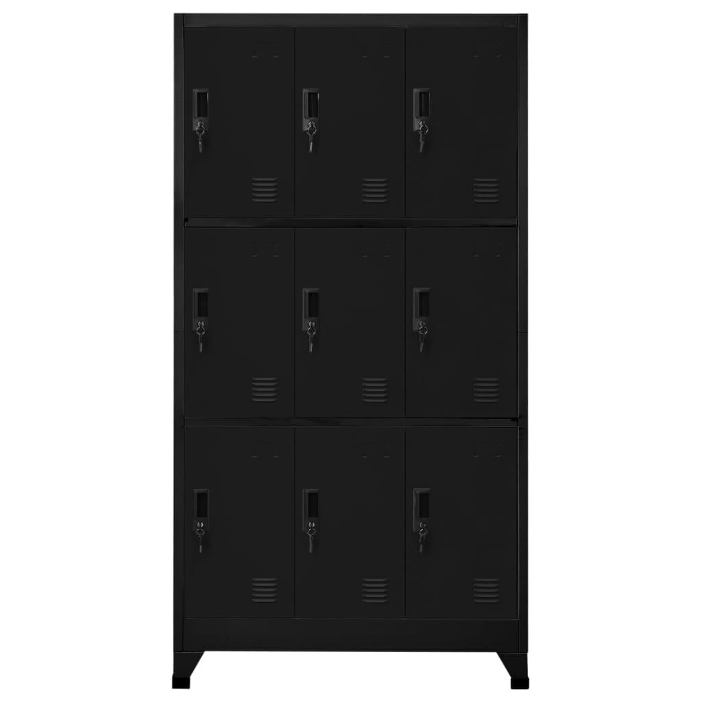 Locker Cabinet Black 35.4"x17.7"x70.9" Steel at Set Shop and Smile