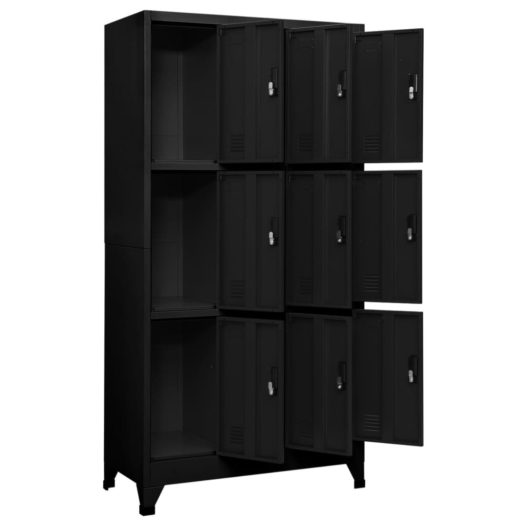Locker Cabinet Black 35.4"x17.7"x70.9" Steel at Set Shop and Smile