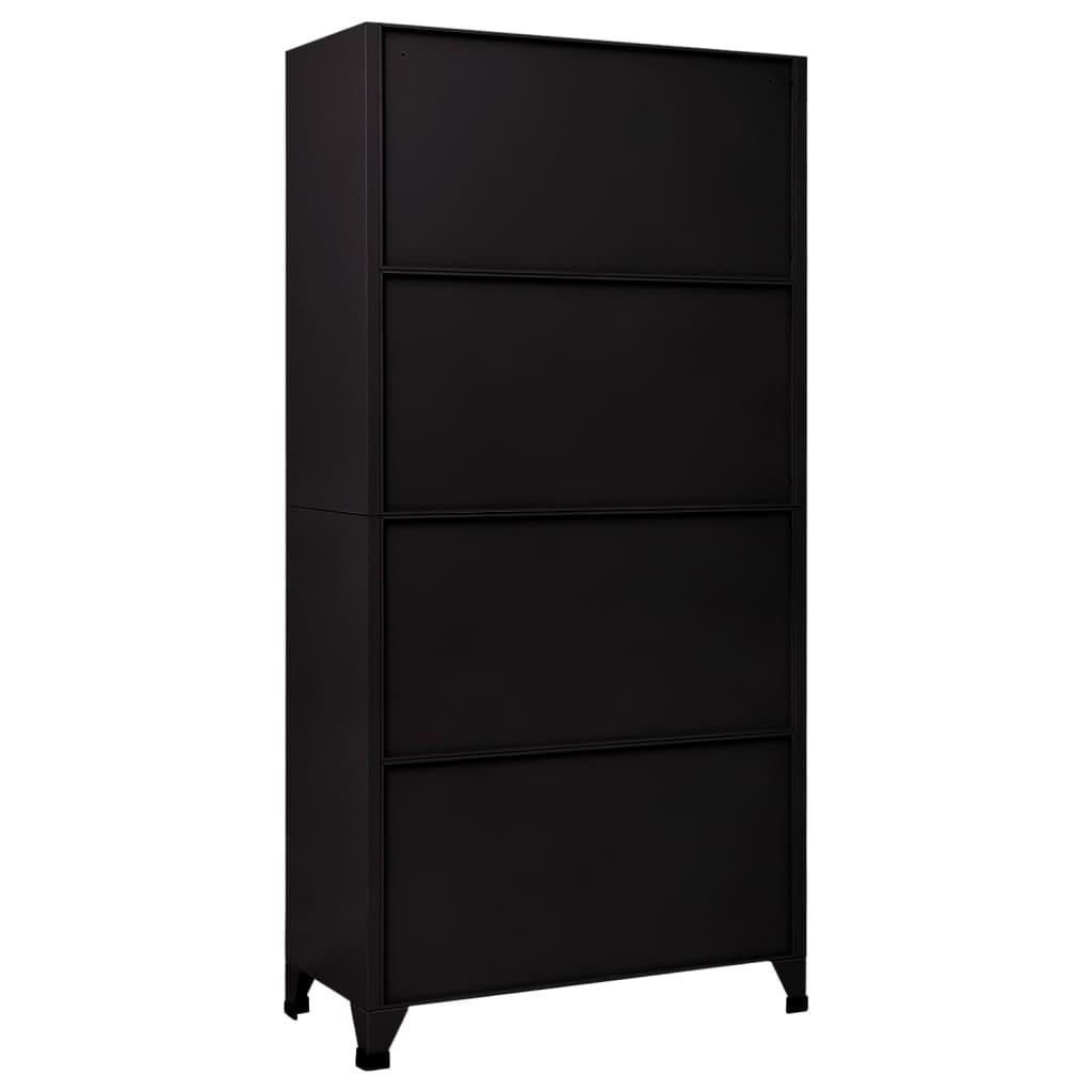 Locker Cabinet Black 35.4"x17.7"x70.9" Steel at Set Shop and Smile