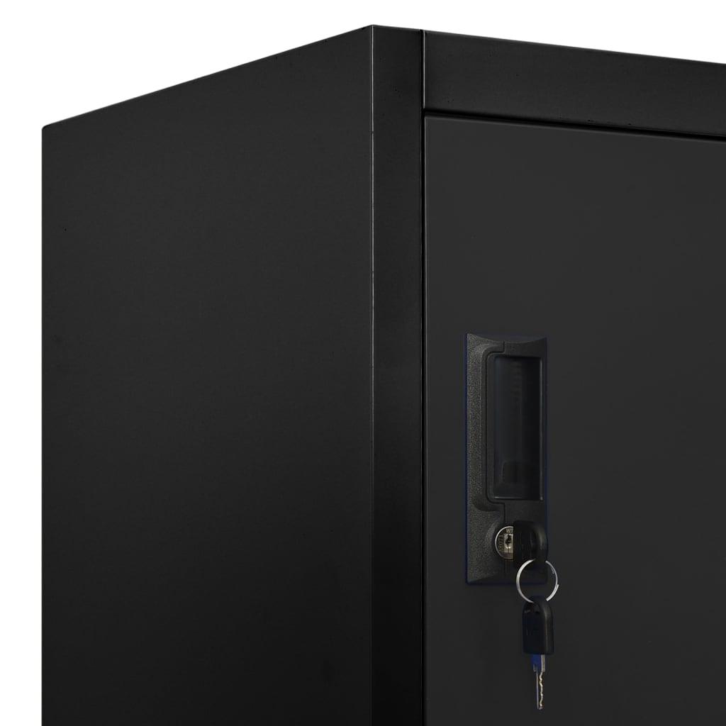 Locker Cabinet Black 35.4"x17.7"x70.9" Steel at Set Shop and Smile