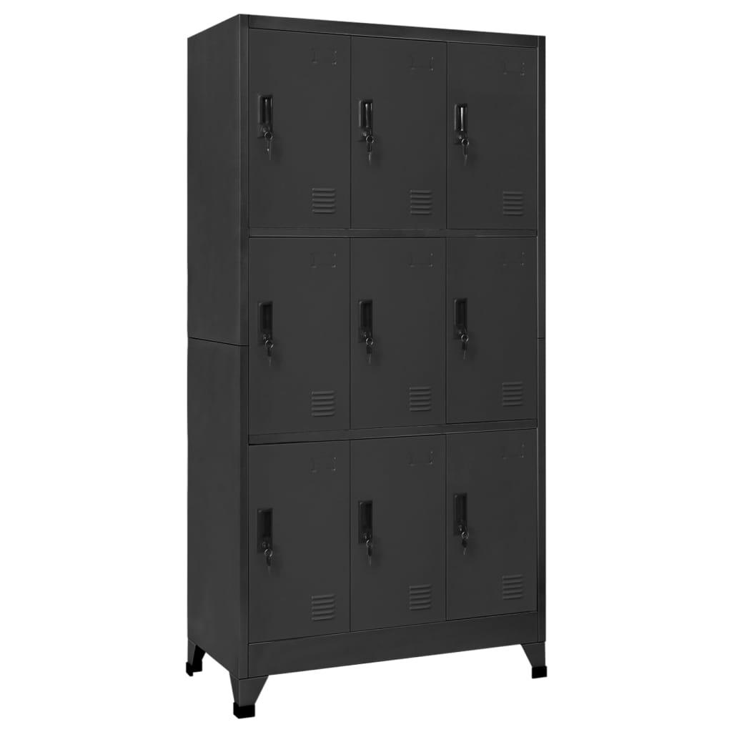 Locker Cabinet Anthracite 35.4"x17.7"x70.9" Steel at Set Shop and Smile