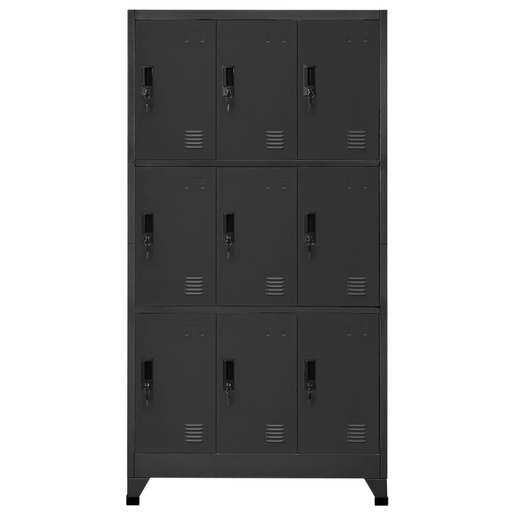 Locker Cabinet Anthracite 35.4"x17.7"x70.9" Steel at Set Shop and Smile