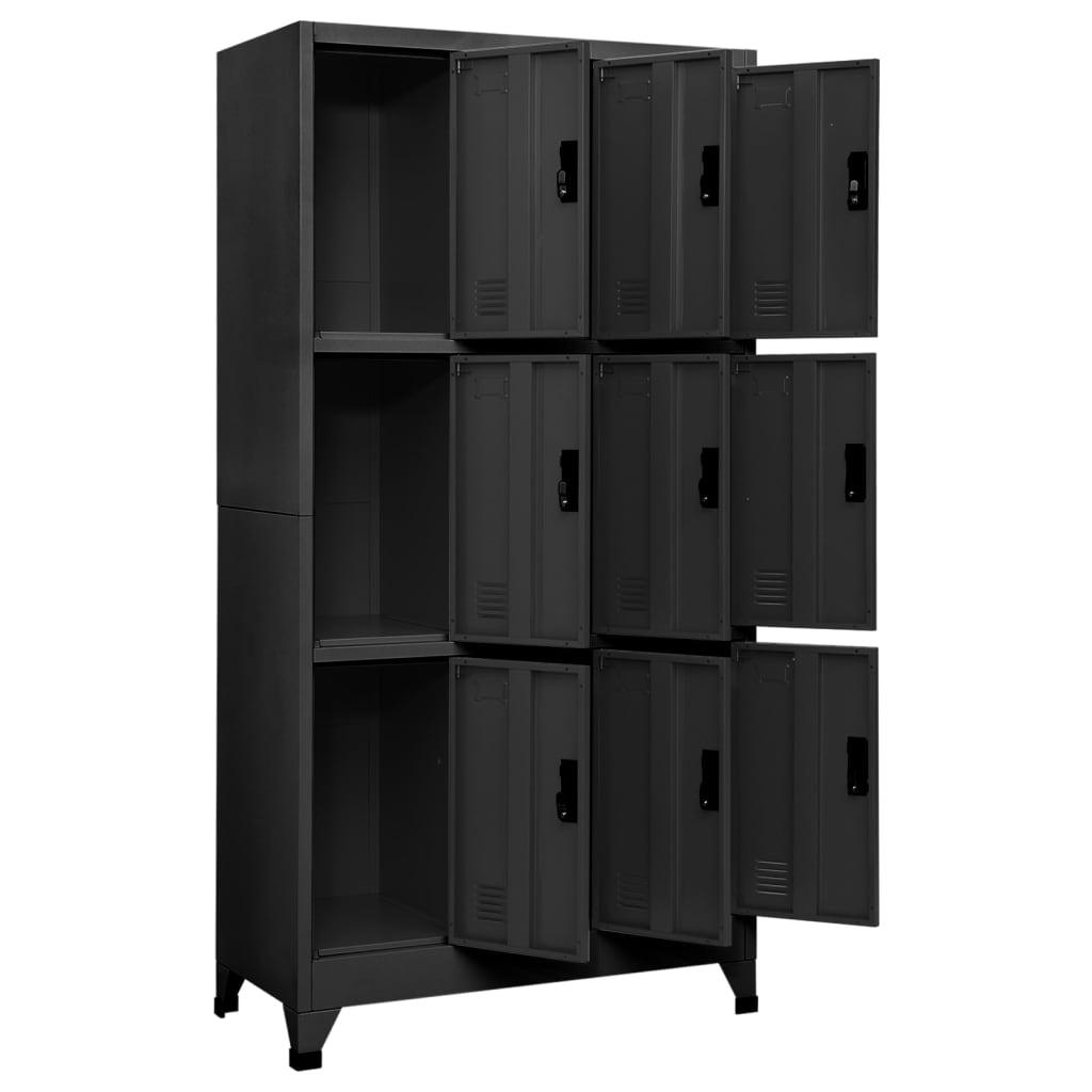 Locker Cabinet Anthracite 35.4"x17.7"x70.9" Steel at Set Shop and Smile