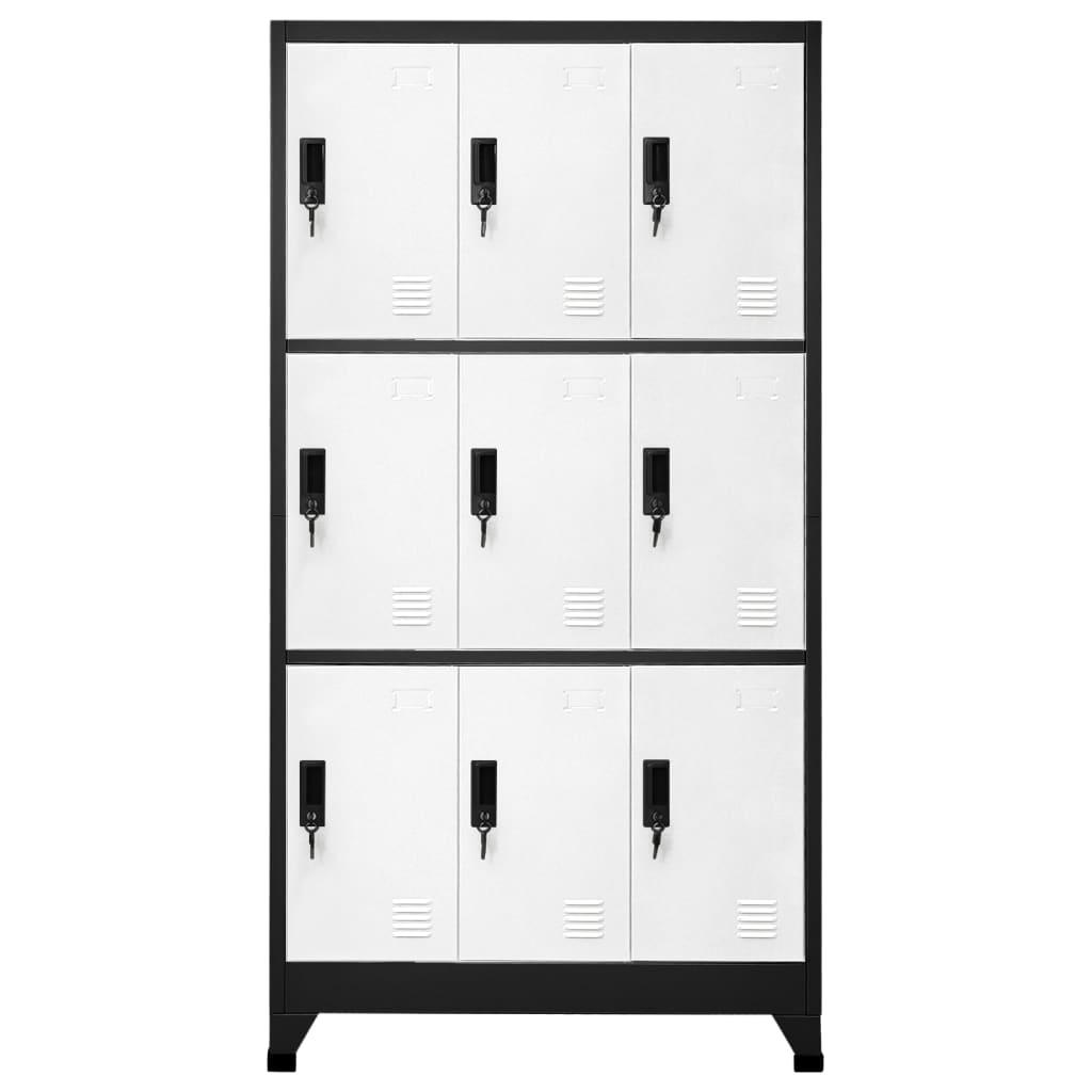Locker Cabinet Anthracite and White 35.4"x17.7"x70.9" Steel at Set Shop and Smile
