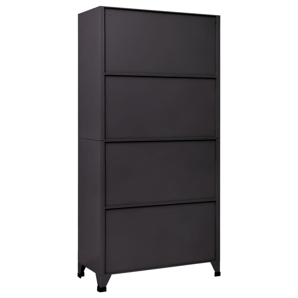 Locker Cabinet Anthracite and White 35.4"x17.7"x70.9" Steel at Set Shop and Smile