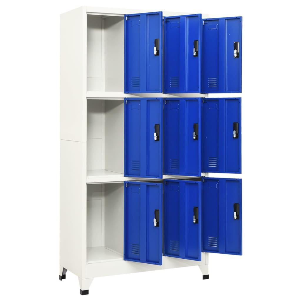 Locker Cabinet Gray and Blue 35.4"x17.7"x70.9" Steel at Set Shop and Smile