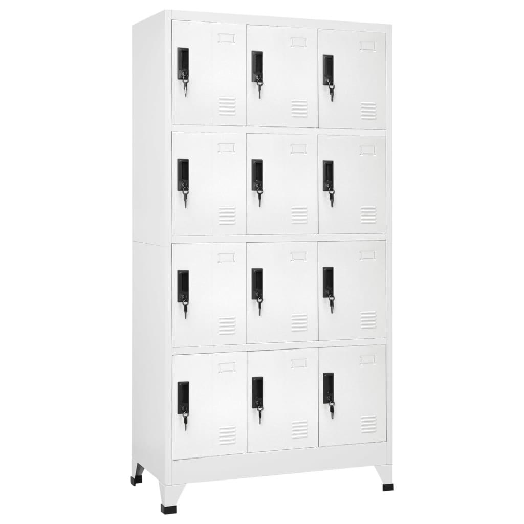 Locker Cabinet White 35.4"x17.7"x70.9" Steel at Set Shop and Smile