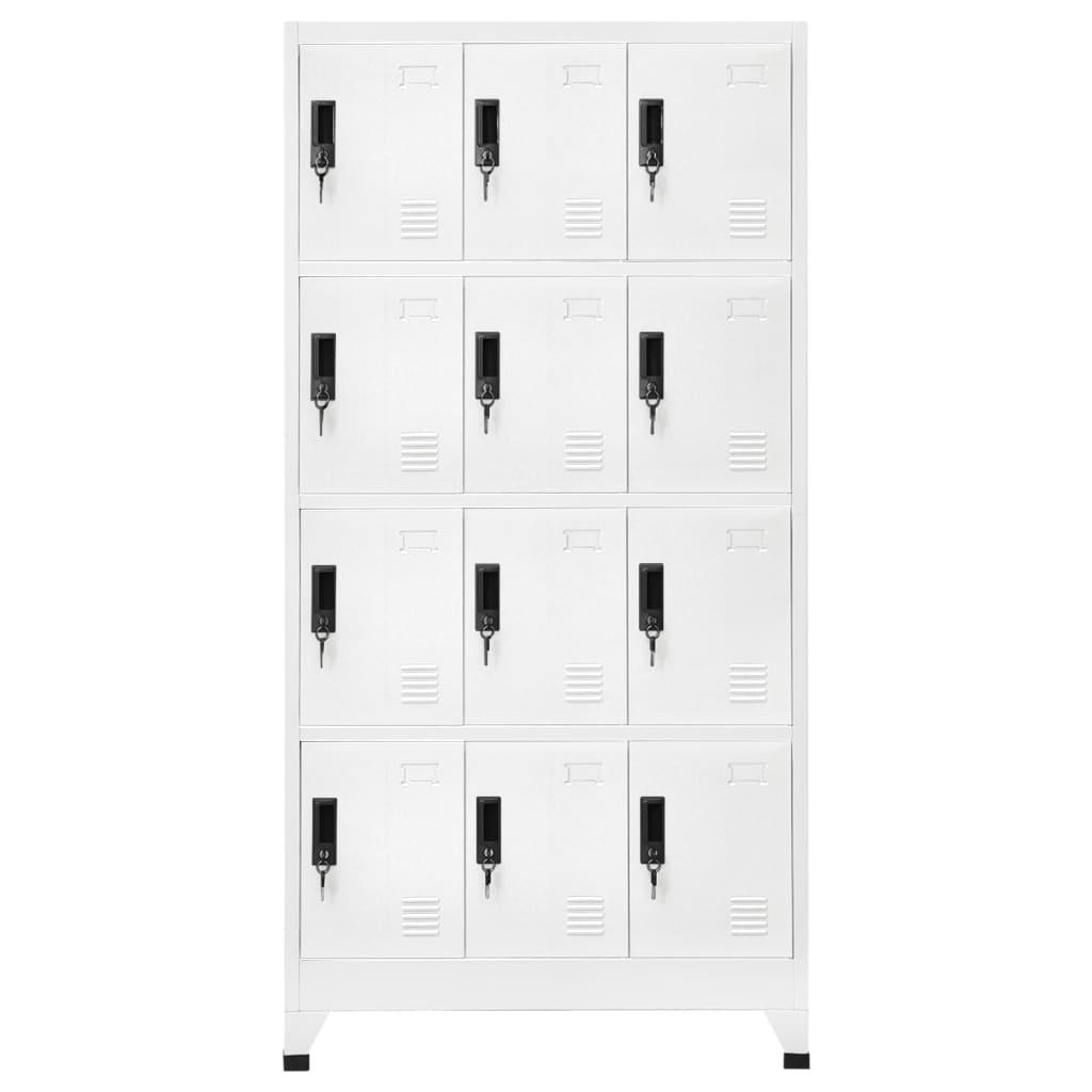 Locker Cabinet White 35.4"x17.7"x70.9" Steel at Set Shop and Smile