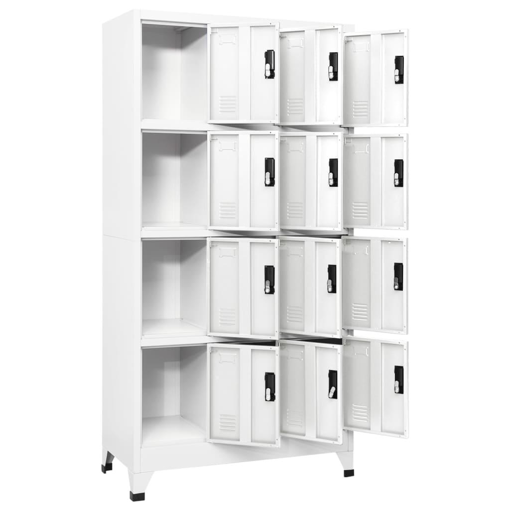 Locker Cabinet White 35.4"x17.7"x70.9" Steel at Set Shop and Smile