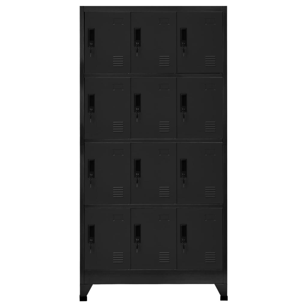 Locker Cabinet Black 35.4"x17.7"x70.9" Steel at Set Shop and Smile
