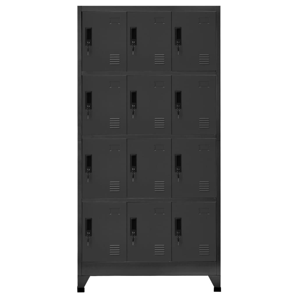 Locker Cabinet Anthracite 35.4"x17.7"x70.9" Steel at Set Shop and Smile