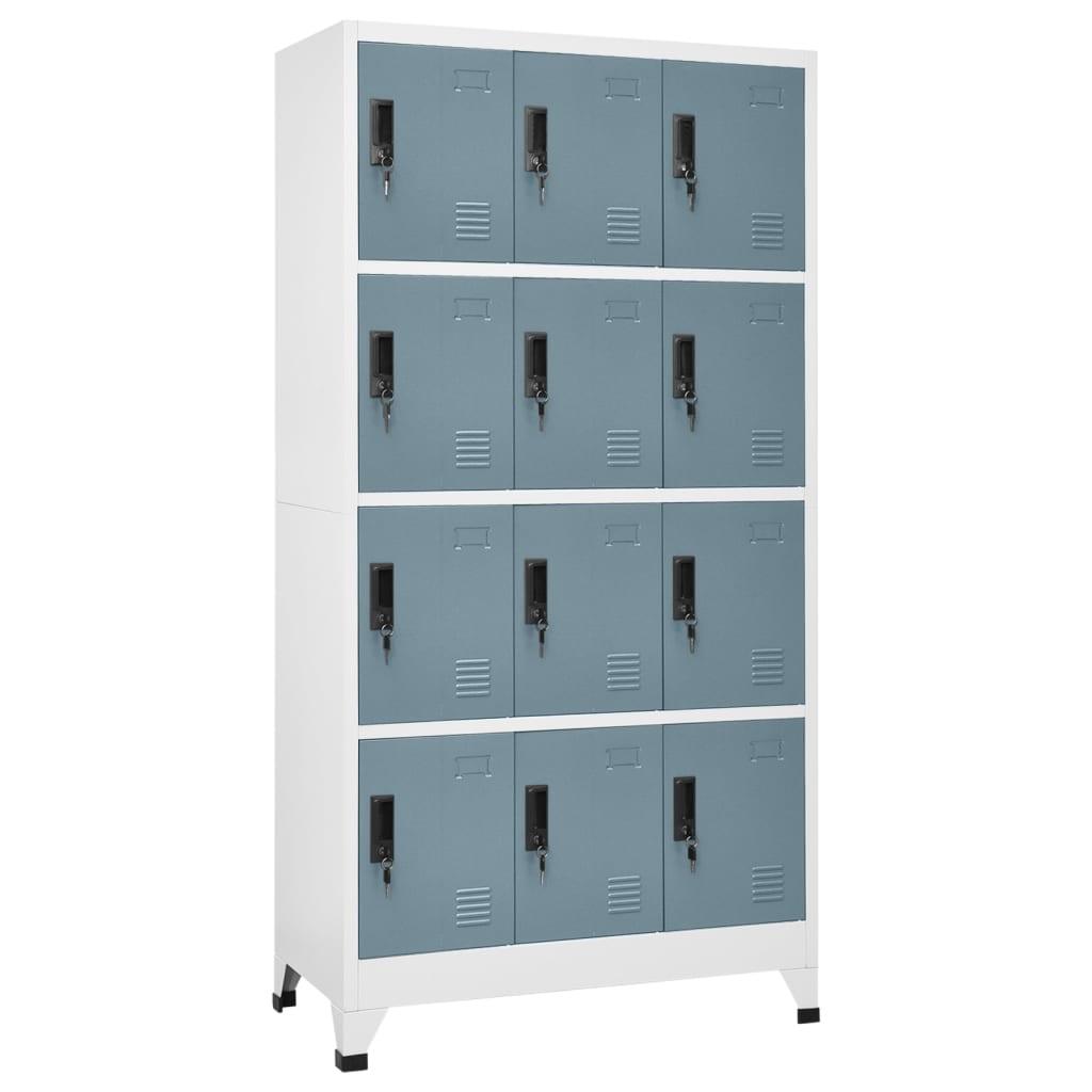 Locker Cabinet Light Gray and Dark Gray 35.4"x17.7"x70.9" Steel at Set Shop and Smile