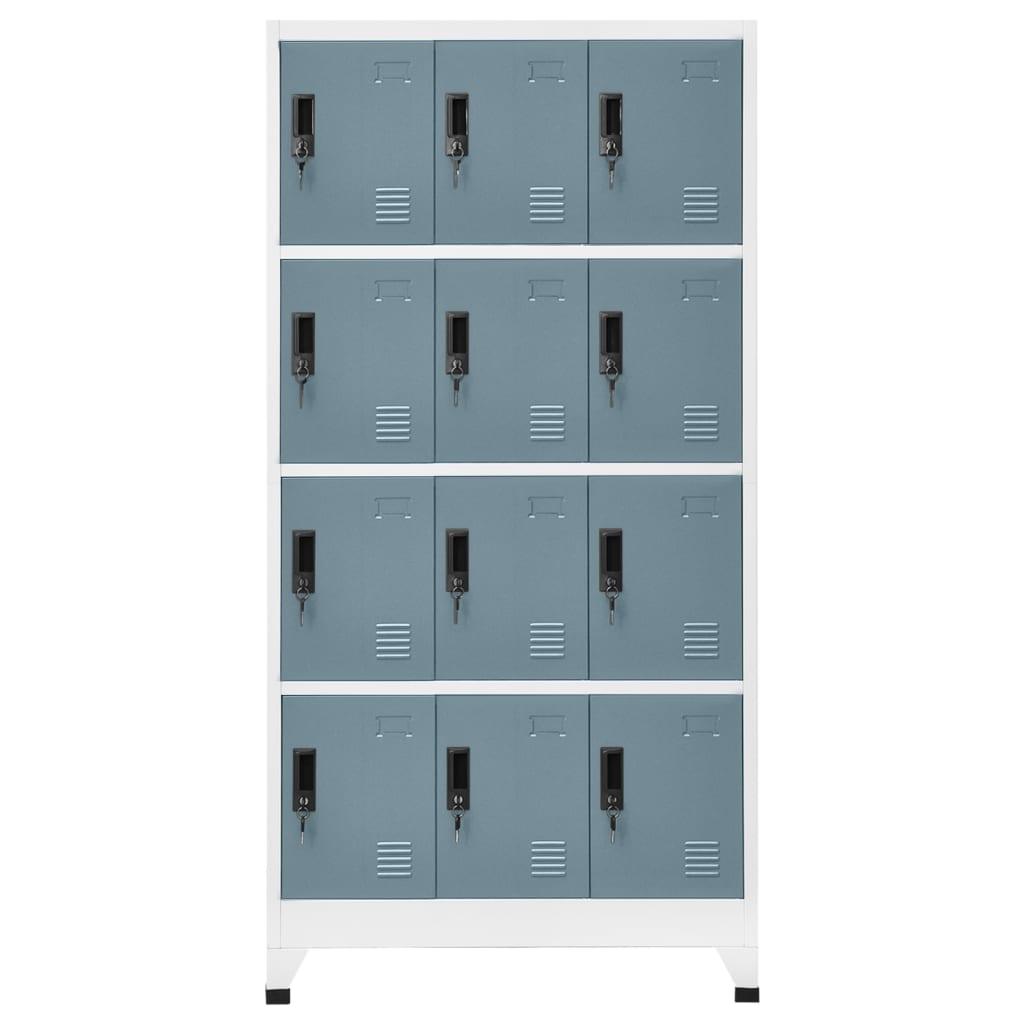 Locker Cabinet Light Gray and Dark Gray 35.4"x17.7"x70.9" Steel at Set Shop and Smile