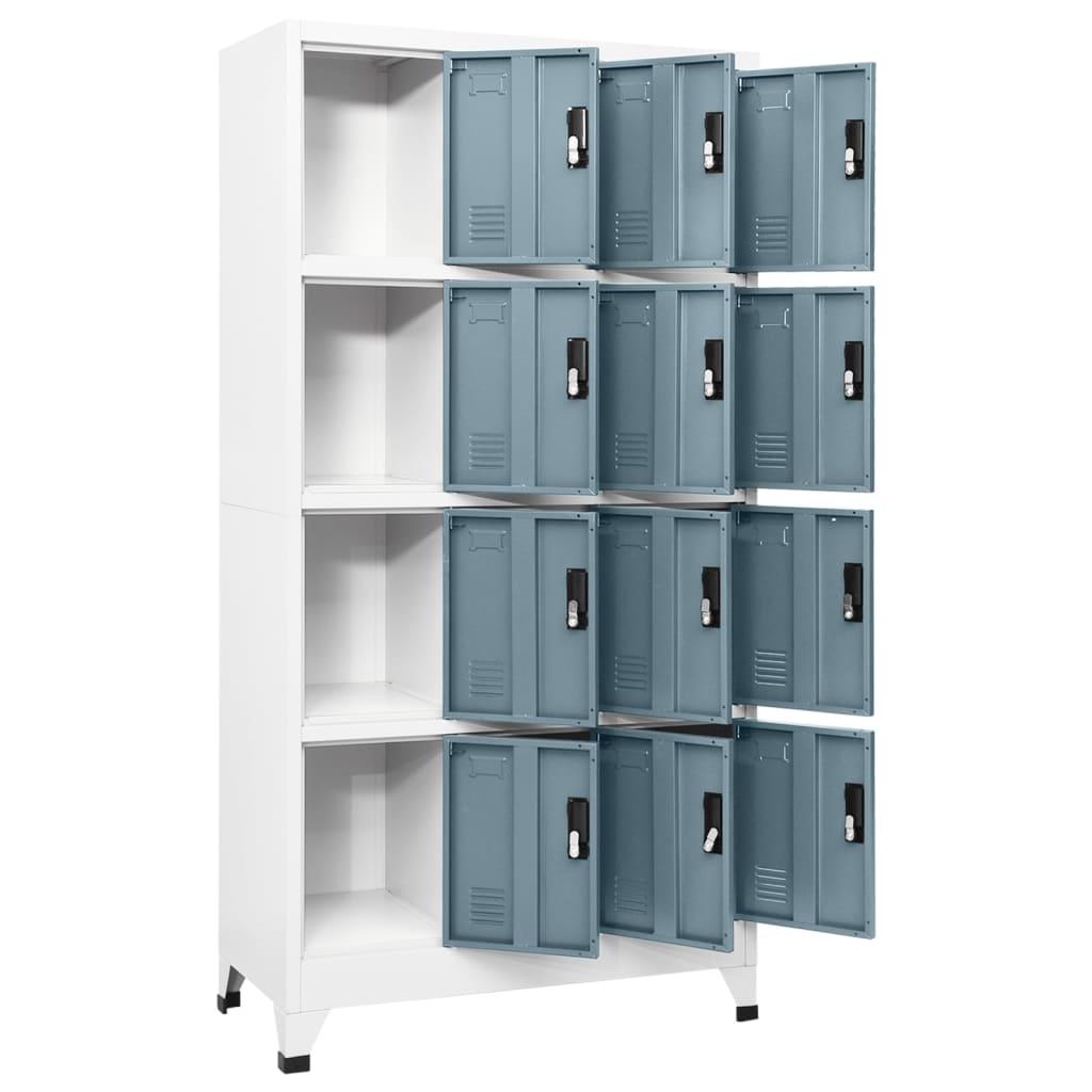 Locker Cabinet Light Gray and Dark Gray 35.4"x17.7"x70.9" Steel at Set Shop and Smile