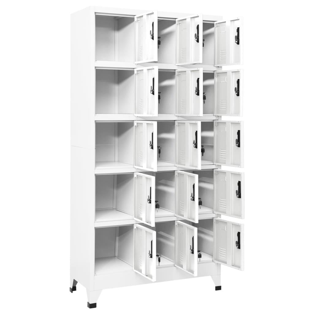 Locker Cabinet White 35.4"x15.7"x70.9" Steel at Set Shop and Smile
