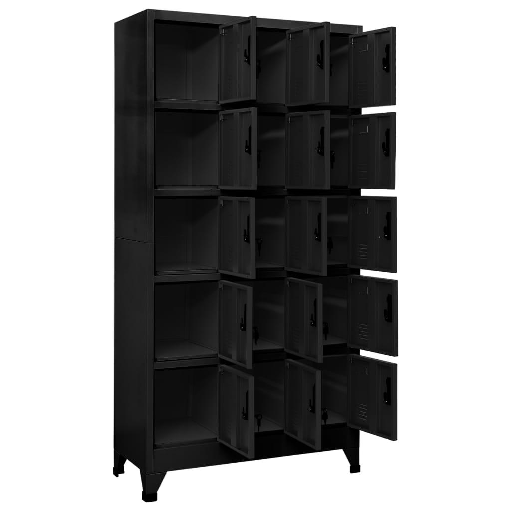 Locker Cabinet Black 35.4"x15.7"x70.9" Steel at Set Shop and Smile