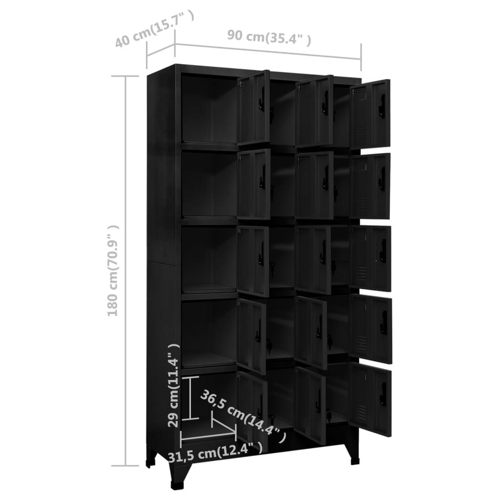 Locker Cabinet Black 35.4"x15.7"x70.9" Steel at Set Shop and Smile