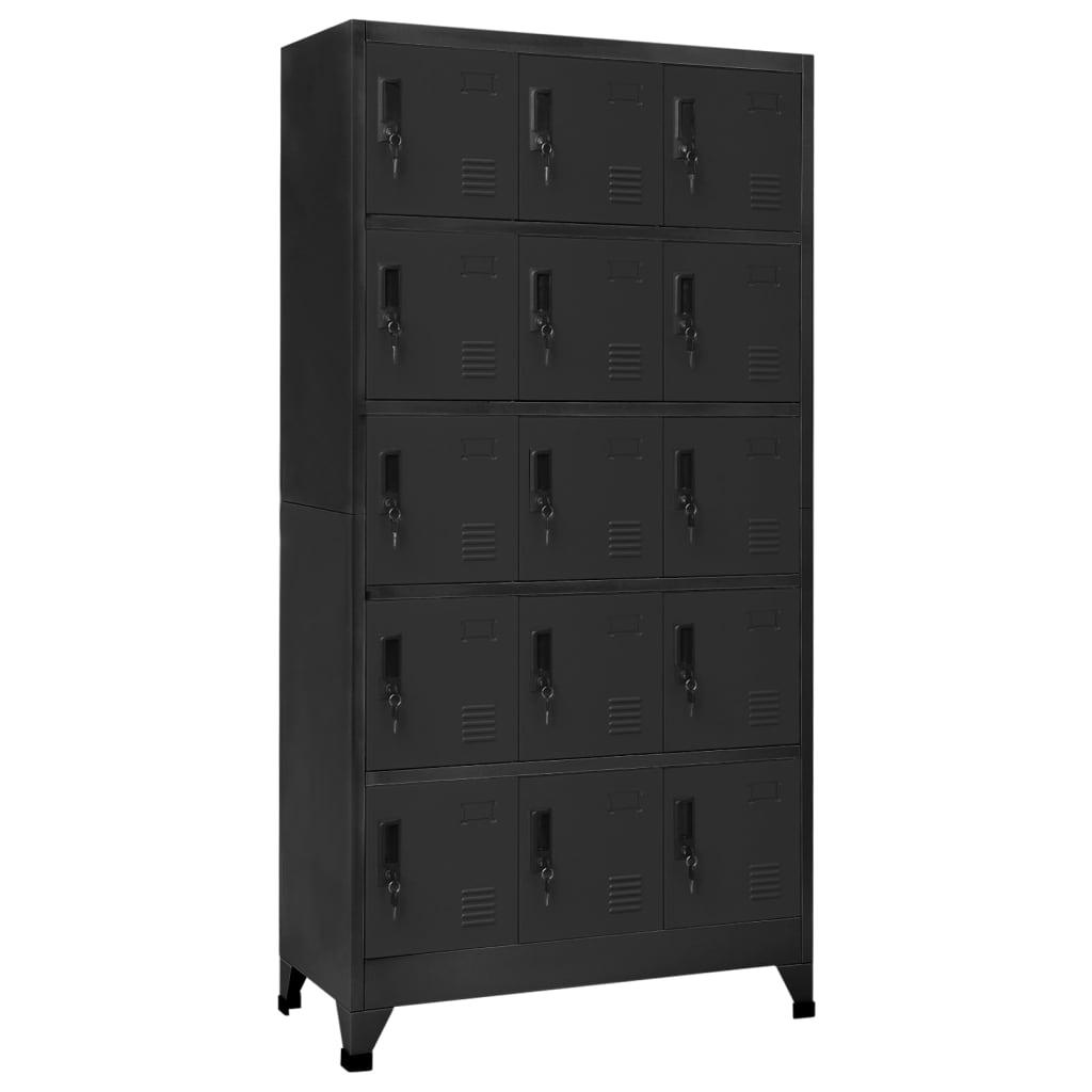 Locker Cabinet Anthracite 35.4"x15.7"x70.9" Steel at Set Shop and Smile