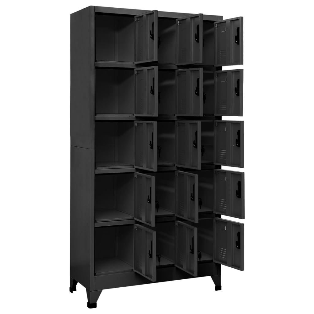 Locker Cabinet Anthracite 35.4"x15.7"x70.9" Steel at Set Shop and Smile