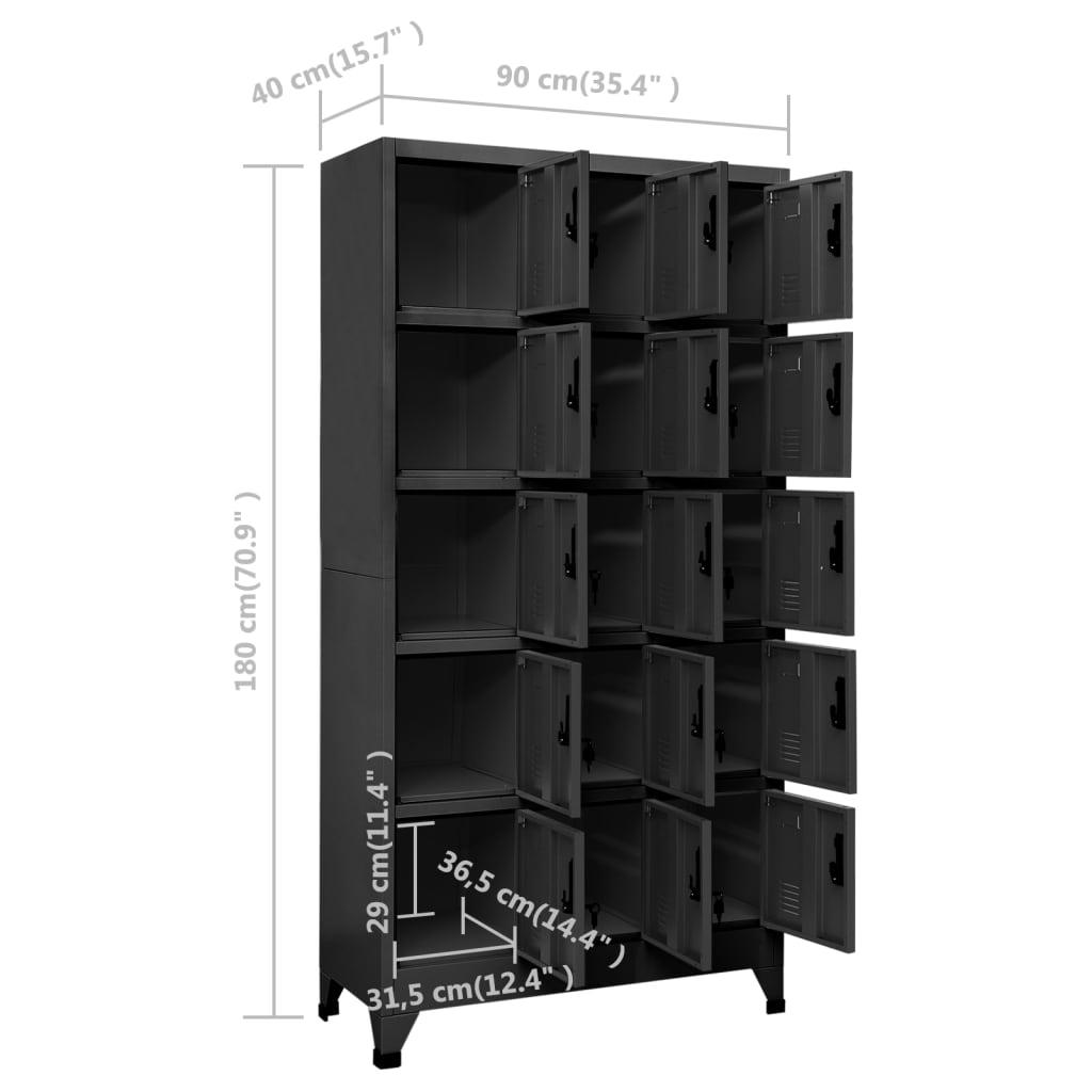 Locker Cabinet Anthracite 35.4"x15.7"x70.9" Steel at Set Shop and Smile